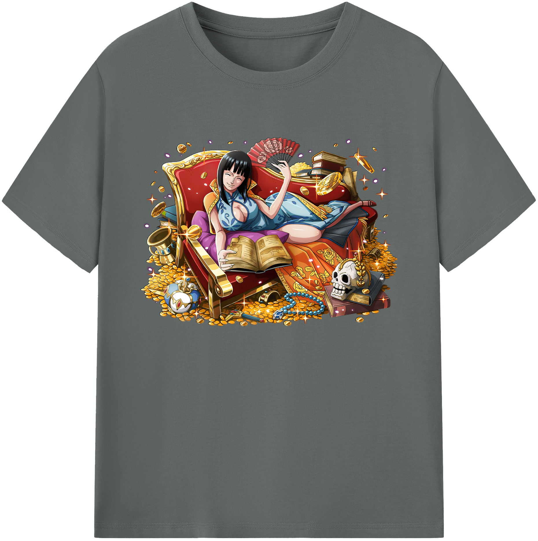 ワンピース ニコ・ロビン ONE PIECE Nico Robin 綿100％ メンズ半袖Tシャツ｜肌触りやわらか＆通気性